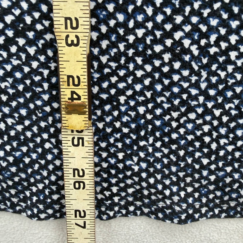 J.Jill Wearever Womens S Small Petite V-Neck Blouse Top Blue Black Geometric - Picture 8 of 8